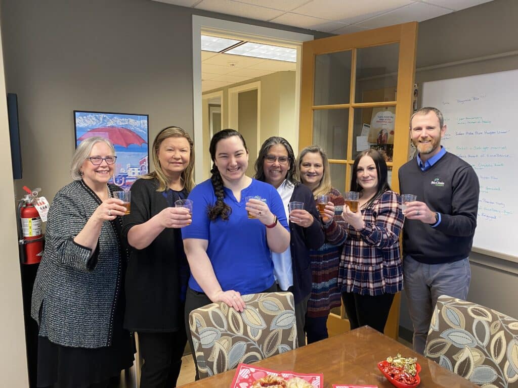 Toasting Ann Franklin's engagement